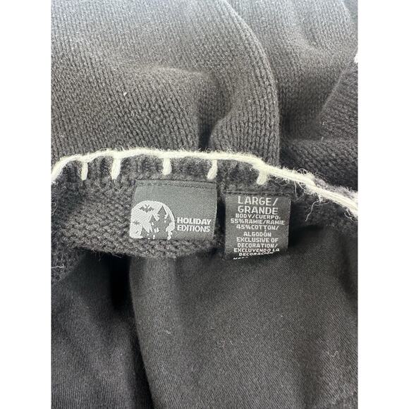 VTG Holiday Editions Halloween Sweater Vest Women XL Black Jack O Lantern Bats - Picture 4 of 14